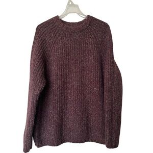 Zara Sweater L Heavy Knit Maroon eclectic grandpa